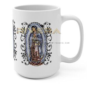 Our Lady Of Guadalupe Mug 15oz White, Virgen De Guadalupe Taza Virgin Mary Mug